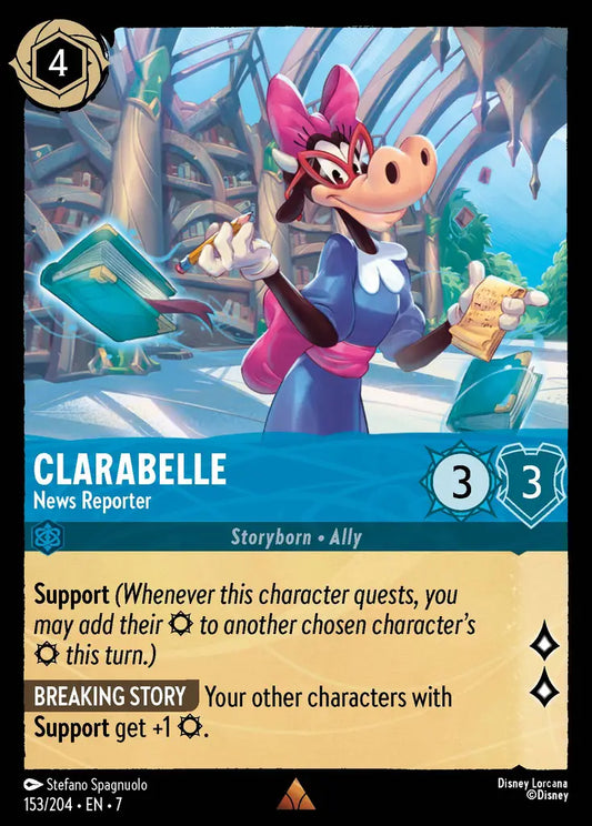 Clarabelle - News Reporter - 153/204 - Rare - Archazia’s Island - Disney Lorcana