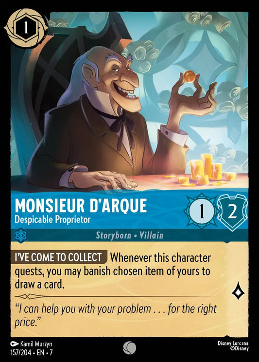 Monsieur D'Arque - Despicable Proprietor - 157/204 - Common - Archazia’s Island - Disney Lorcana