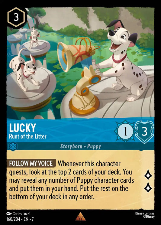 Lucky - Runt of the Litter - 160/204 - Rare - Archazia’s Island - Disney Lorcana