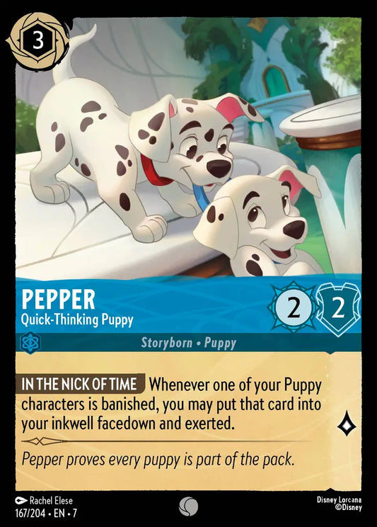 Pepper - Quick-Thinking Puppy - 167/204 - Common - Archazia’s Island - Disney Lorcana