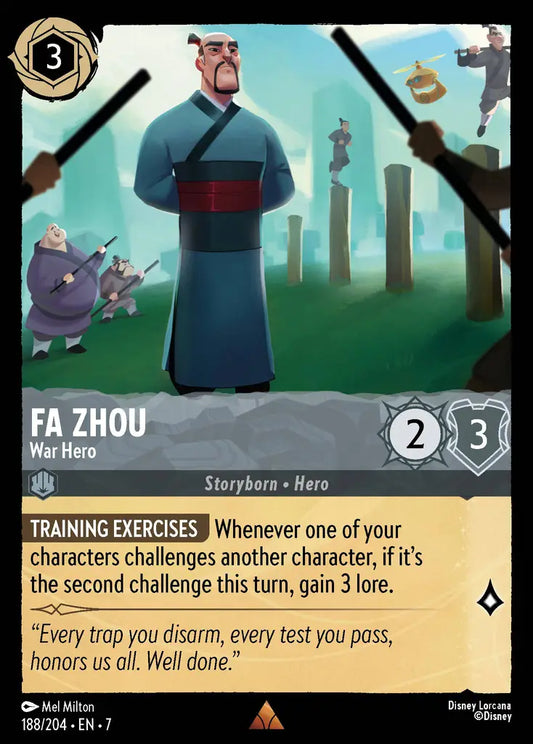 Fa Zhou - War Hero - 188/204 - Rare - Archazia’s Island - Disney Lorcana