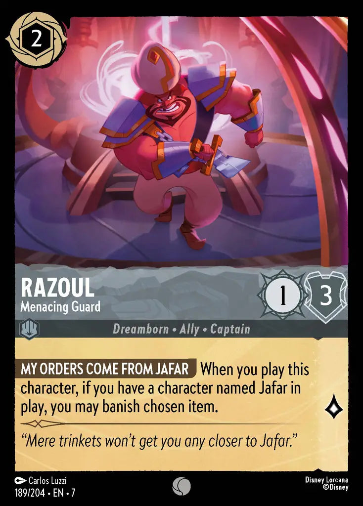 Razoul - Menacing Guard - 189/204 - Common - Archazia’s Island - Disney Lorcana