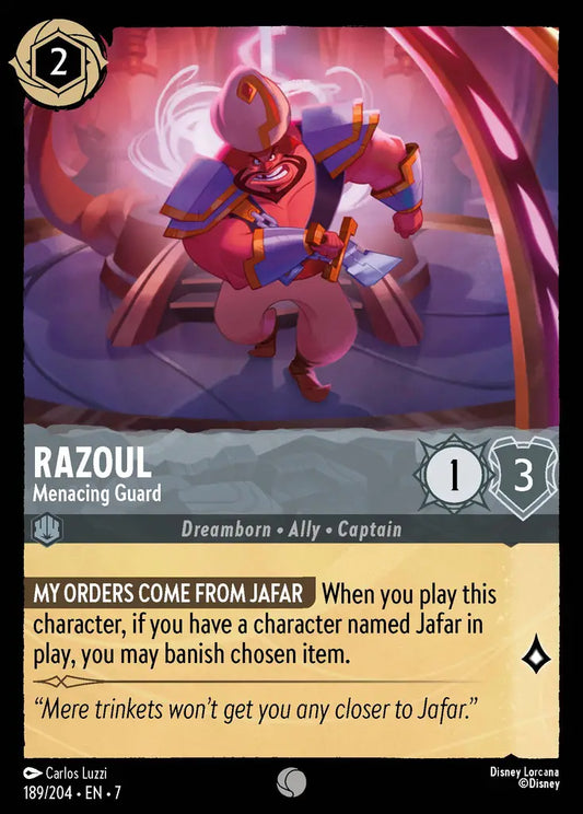 Razoul - Menacing Guard - 189/204 - Common - Archazia’s Island - Disney Lorcana
