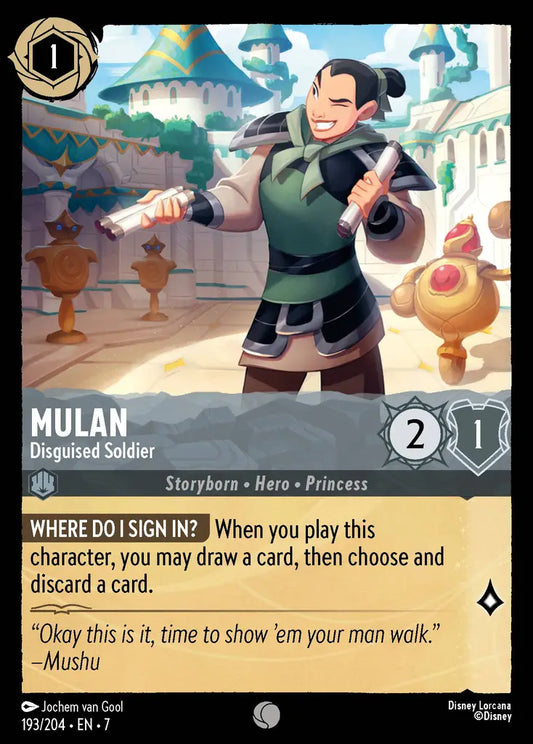 Mulan - Disguised Soldier - 193/204 - Common - Archazia’s Island - Disney Lorcana