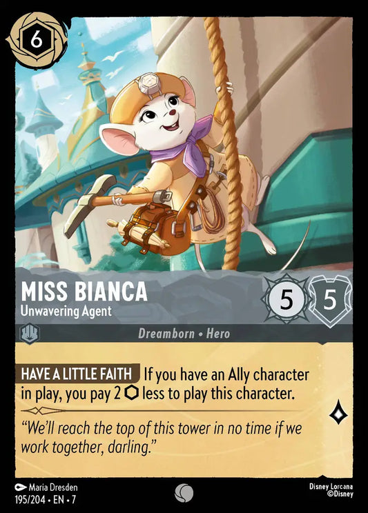 Miss Bianca - Unwavering Agent - 195/204 - Common - Archazia’s Island - Disney Lorcana