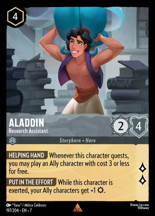 Aladdin - Research Assistant - 197/204 - Rare - Archazia’s Island - Disney Lorcana