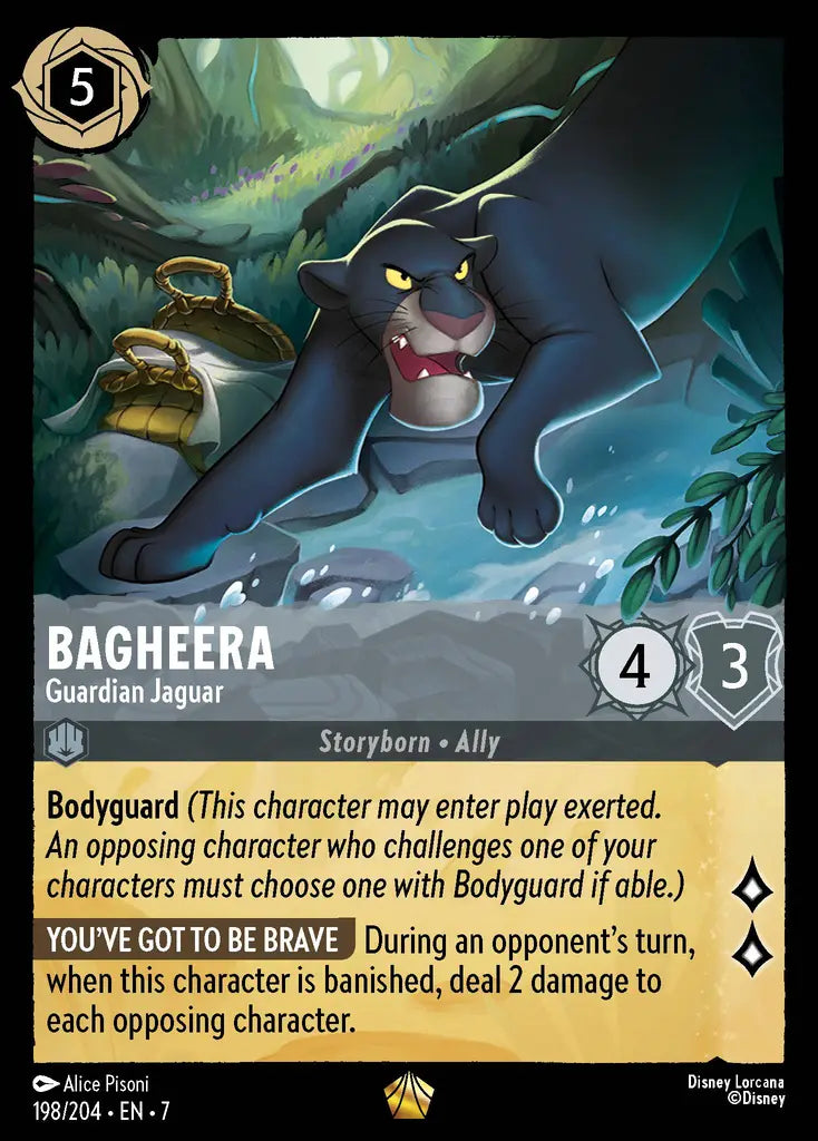 Bagheera - Guardian Jaguar - 198/204 - Legendary - Archazia’s Island - Disney Lorcana