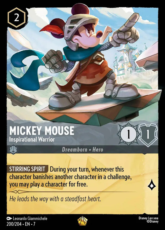 Mickey Mouse - Inspirational Warrior - 200/204 - Legendary - Archazia’s Island - Disney Lorcana