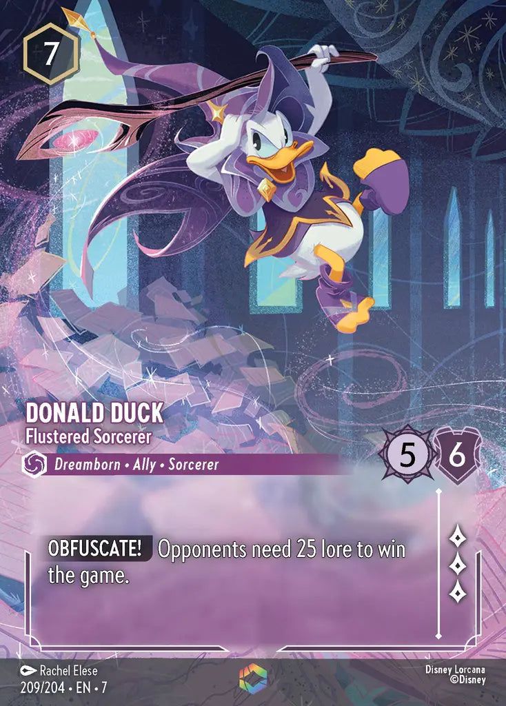Donald Duck - Flustered Sorcerer - 209/204 - Enchanted - Archazia’s Island - Disney Lorcana