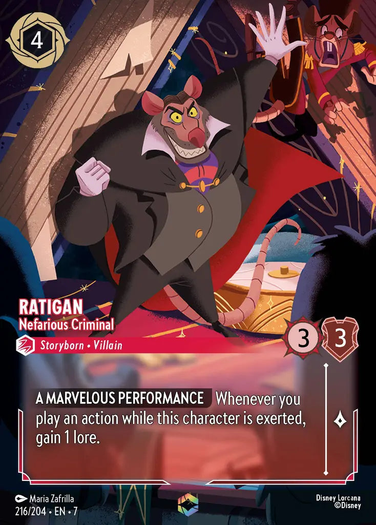 Ratigan - Nefarious Criminal - 216/204 - Enchanted - Archazia’s Island - Disney Lorcana