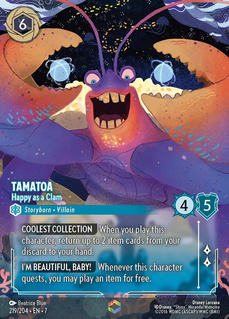 Tamatoa - Happy as a Clam - 219/204 - Enchanted - Archazia’s Island - Disney Lorcana