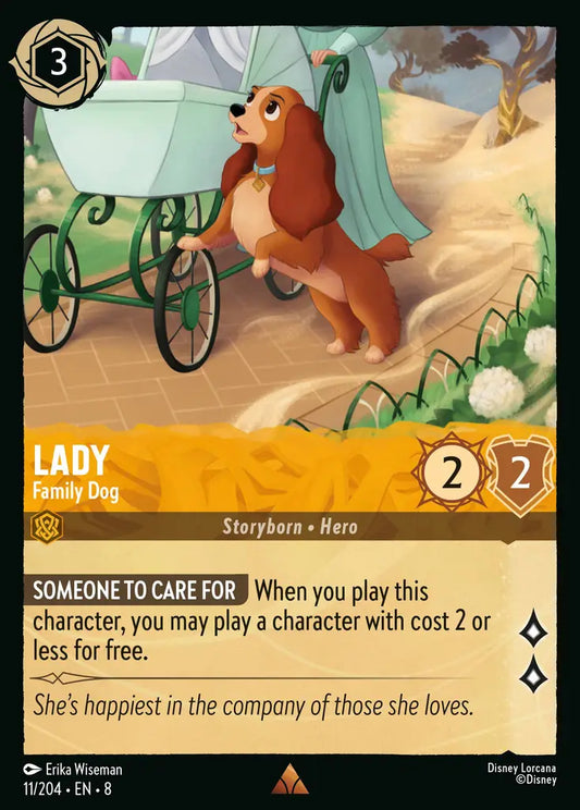 Lady - Family Dog - 11/204 - Rare - Reign of Jafar - Disney Lorcana