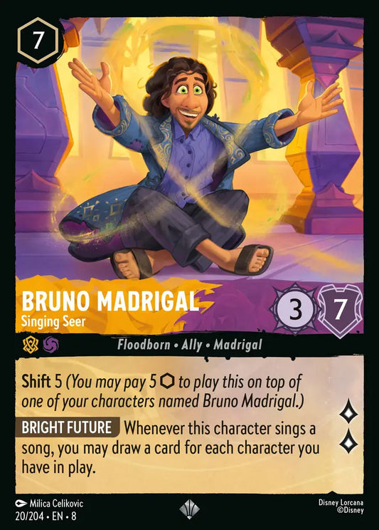 Bruno Madrigal - Singing Seer - 20/204 - Super Rare - Reign of Jafar - Disney Lorcana