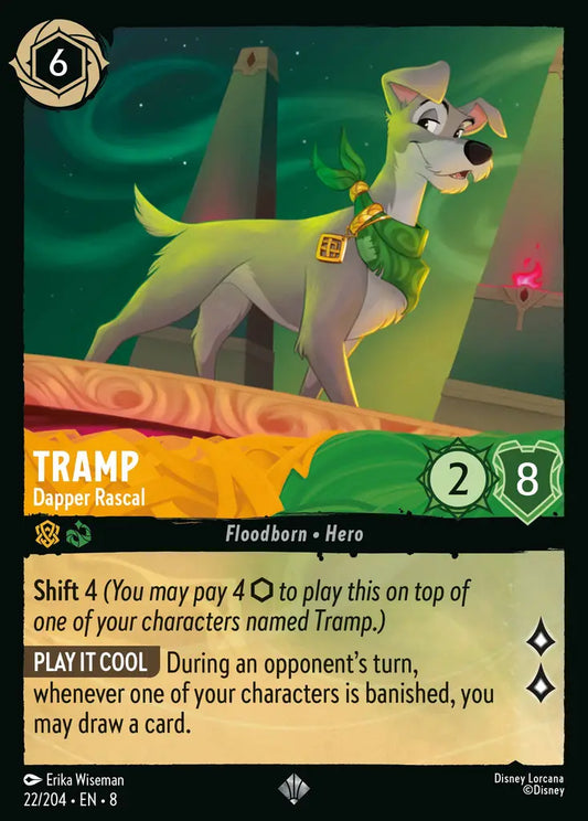 Tramp - Dapper Rascal - 22/204 - Super Rare - Reign of Jafar - Disney Lorcana