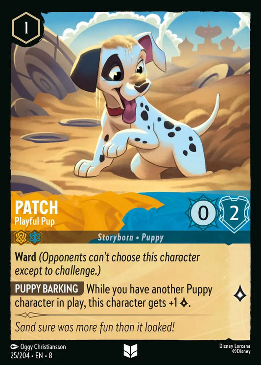 Patch - Playful Pup - 25/204 - Uncommon - Reign of Jafar - Disney Lorcana