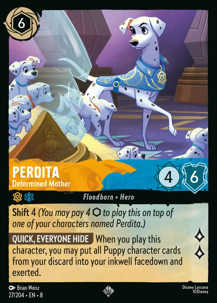 Perdita - Determined Mother - 27/204 - Super Rare - Reign of Jafar - Disney Lorcana