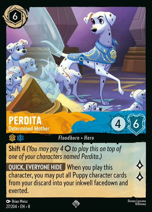 Perdita - Determined Mother - 27/204 - Super Rare - Reign of Jafar - Disney Lorcana