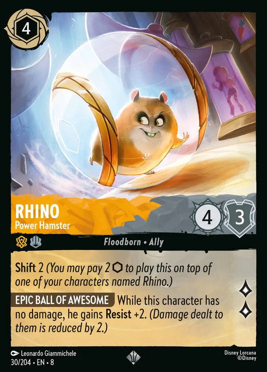 Rhino - Power Hamster - 30/204 - Super Rare - Reign of Jafar - Disney Lorcana
