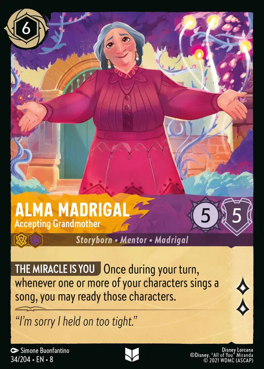 Alma Madrigal - Accepting Grandmother - 34/204 - Uncommon - Reign of Jafar - Disney Lorcana