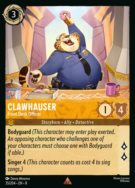 Clawhauser - Front Desk Officer - 35/204 - Rare - Reign of Jafar - Disney Lorcana