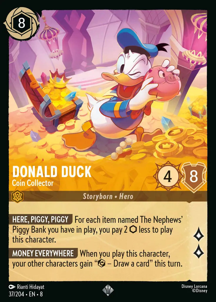 Donald Duck - Coin Collector - 37/204 - Super Rare - Reign of Jafar - Disney Lorcana