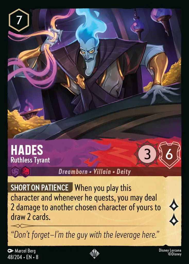 Hades - Ruthless Tyrant - 48/204 - Super Rare - Reign of Jafar - Disney Lorcana