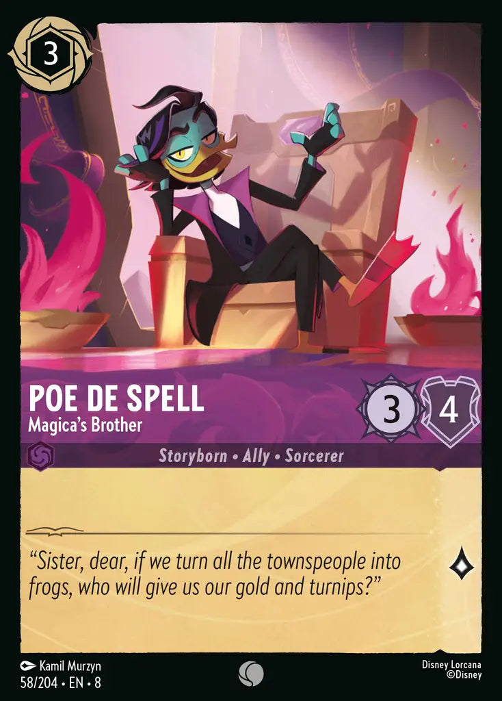 Poe De Spell - Magica's Brother - 58/204 - Common - Reign of Jafar - Disney Lorcana
