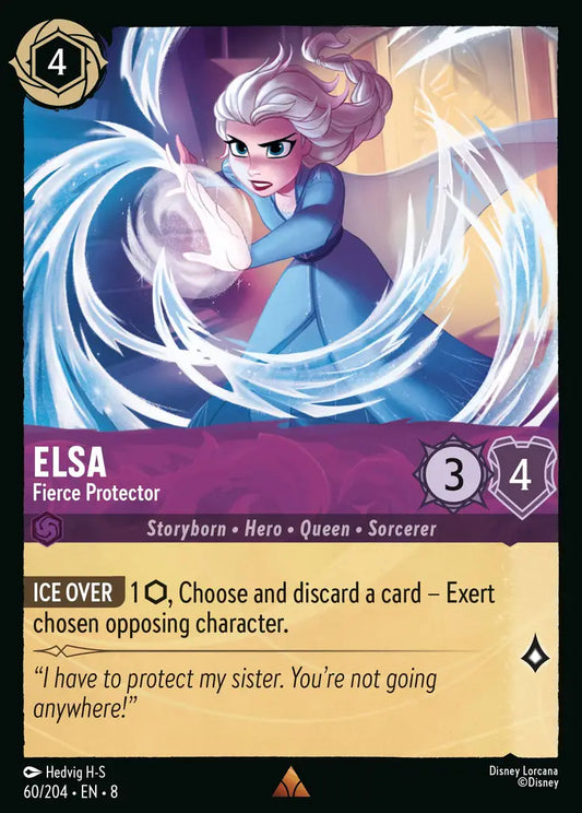 Elsa - Fierce Protector - 60/204 - Rare - Reign of Jafar - Disney Lorcana