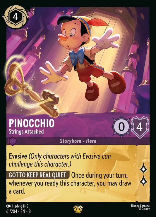 Pinocchio - Strings Attached - 61/204 - Legendary - Reign of Jafar - Disney Lorcana