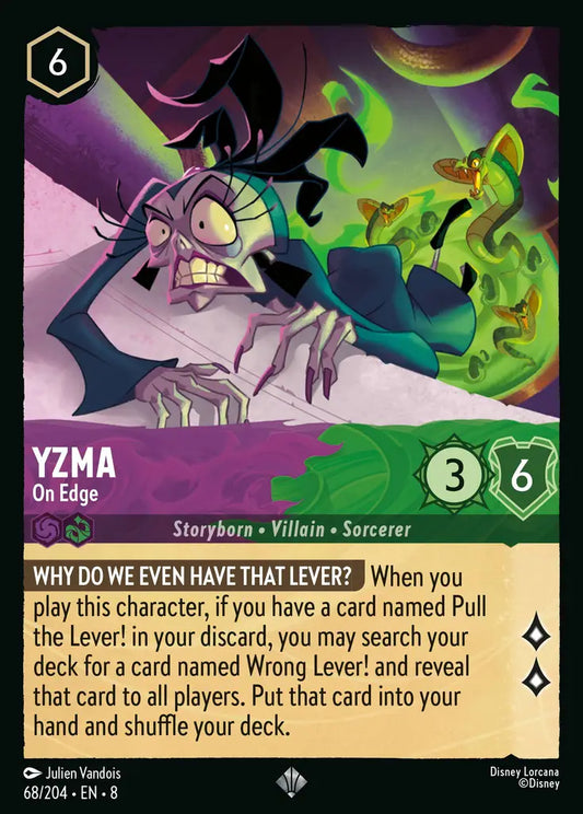 Yzma - On Edge - 68/204 - Super Rare - Reign of Jafar - Disney Lorcana