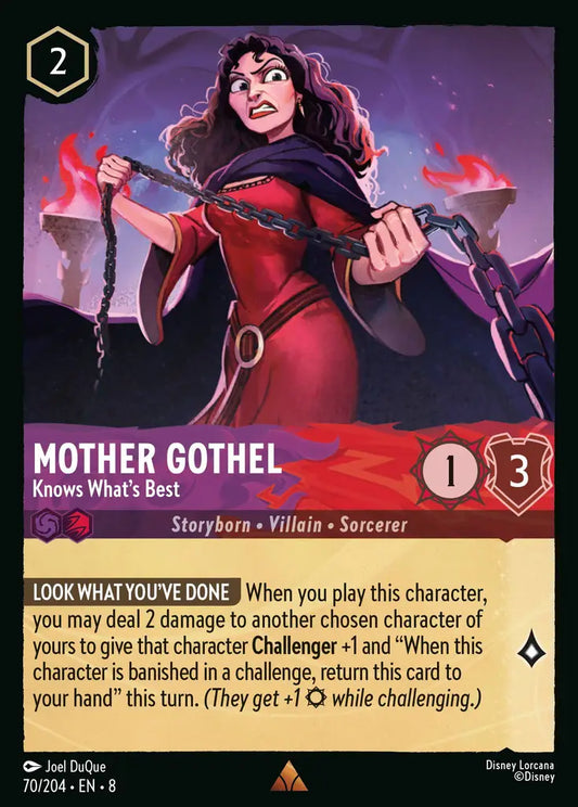 Mother Gothel - Knows What's Best - 70/204 - Rare - Reign of Jafar - Disney Lorcana