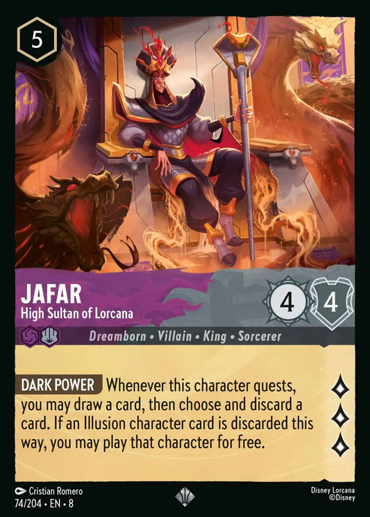 Jafar - High Sultan of Lorcana - 74/204 - Super Rare - Reign of Jafar - Disney Lorcana