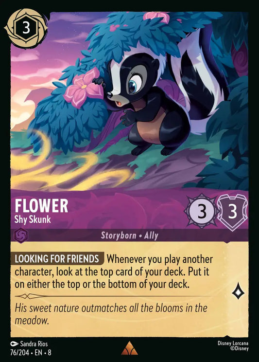Flower - Shy Skunk - 76/204 - Rare - Reign of Jafar - Disney Lorcana