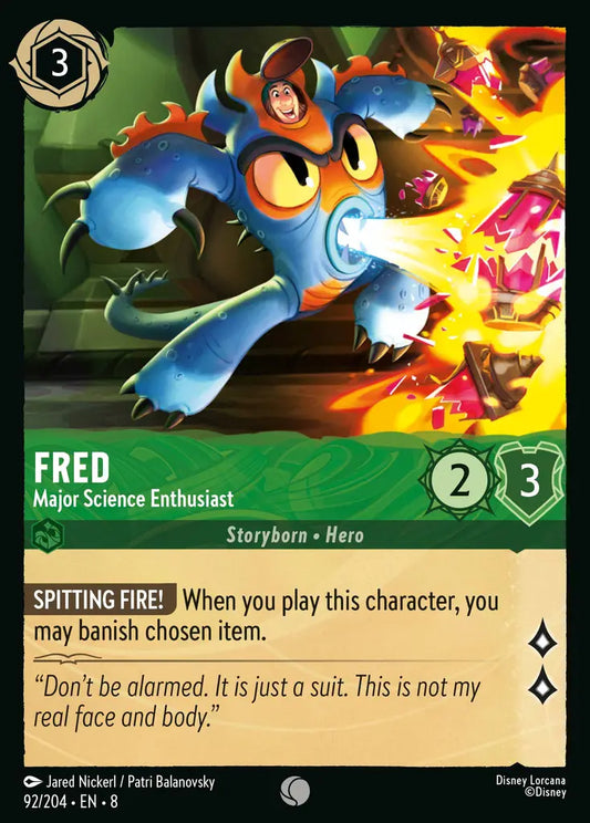 Fred - Major Science Enthusiast - 92/204 - Common - Reign of Jafar - Disney Lorcana