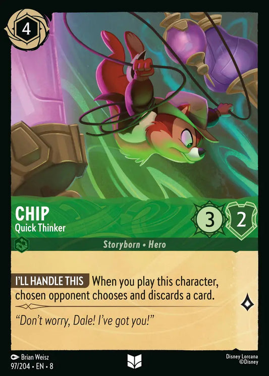 Chip - Quick Thinker - 97/204 - Uncommon - Reign of Jafar - Disney Lorcana