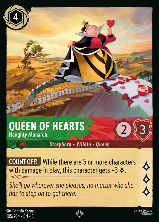 Queen of Hearts - Haughty Monarch - 105/204 - Super Rare - Reign of Jafar - Disney Lorcana