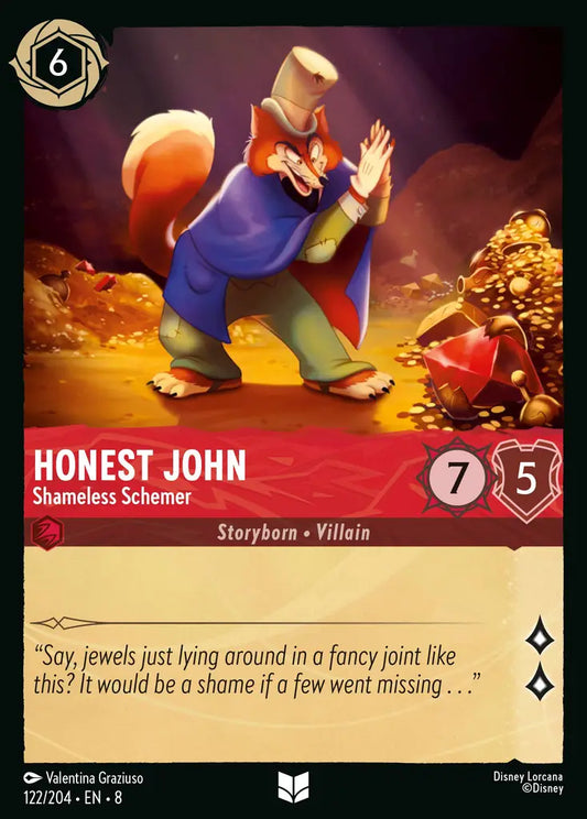 Honest John - Shameless Schemer - 122/204 - Uncommon - Reign of Jafar - Disney Lorcana