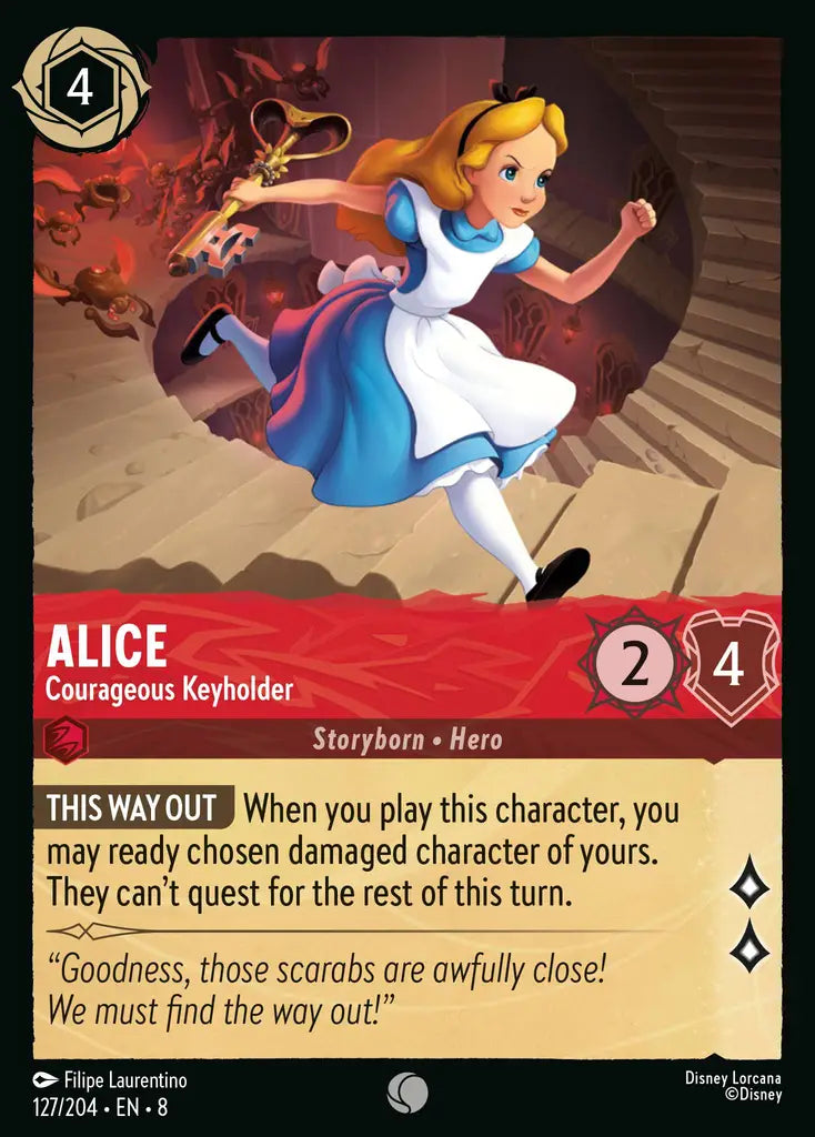 Alice - Courageous Keyholder - 127/204 - Common - Reign of Jafar - Disney Lorcana