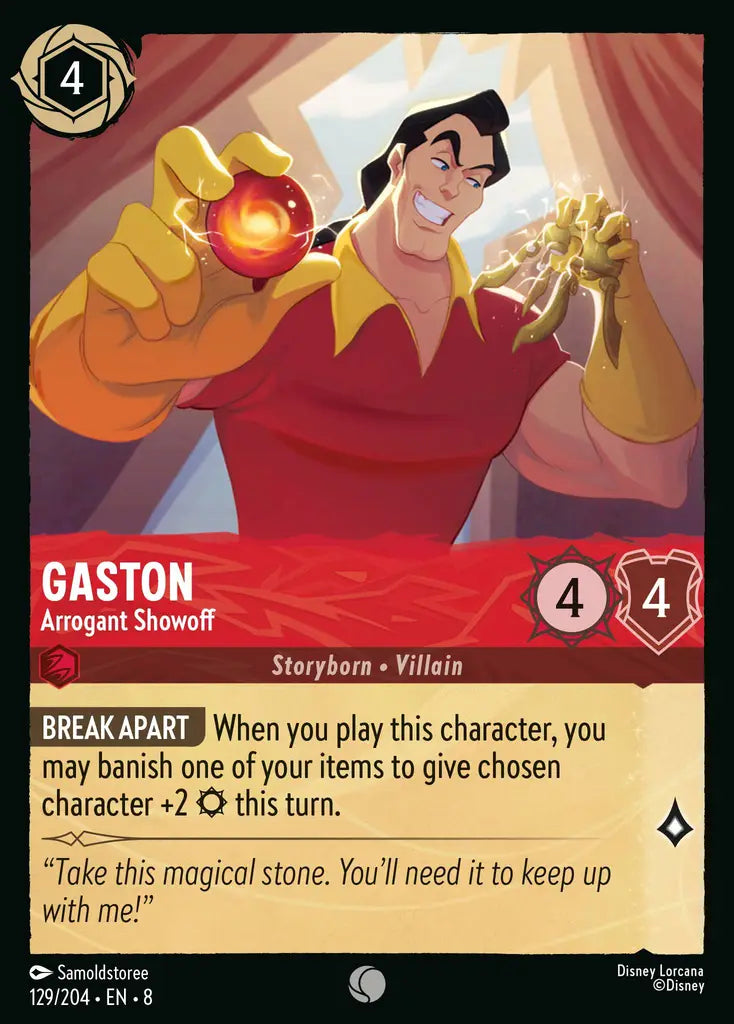 Gaston - Arrogant Showoff - 129/204 - Common - Reign of Jafar - Disney Lorcana