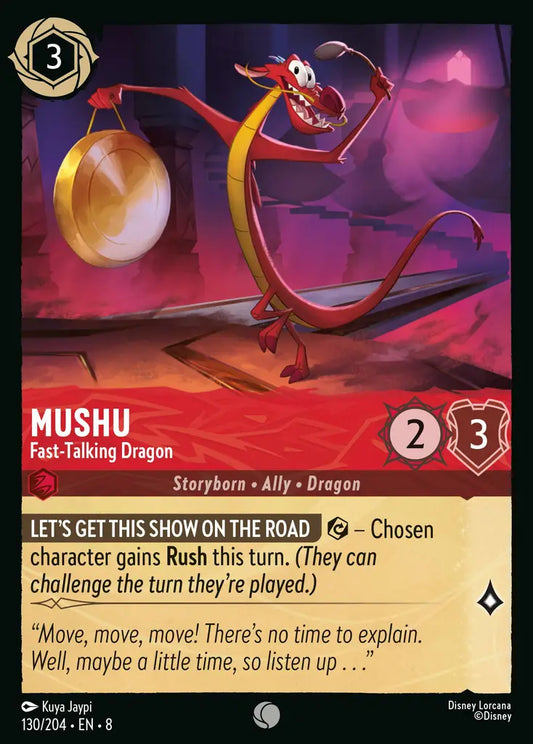 Mushu - Fast-Talking Dragon - 130/204 - Common - Reign of Jafar - Disney Lorcana