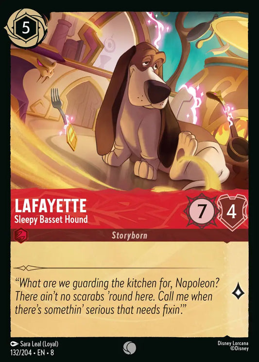 Lafayette - Sleepy Basset Hound - 132/204 - Common - Reign of Jafar - Disney Lorcana
