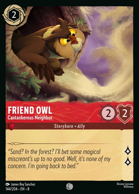 Friend Owl - Cantankerous Neighbor - 144/204 - Common - Reign of Jafar - Disney Lorcana