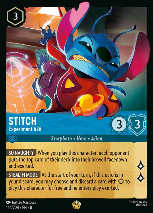 Stitch - Experiment 626 - 166/204 - Legendary - Reign of Jafar - Disney Lorcana