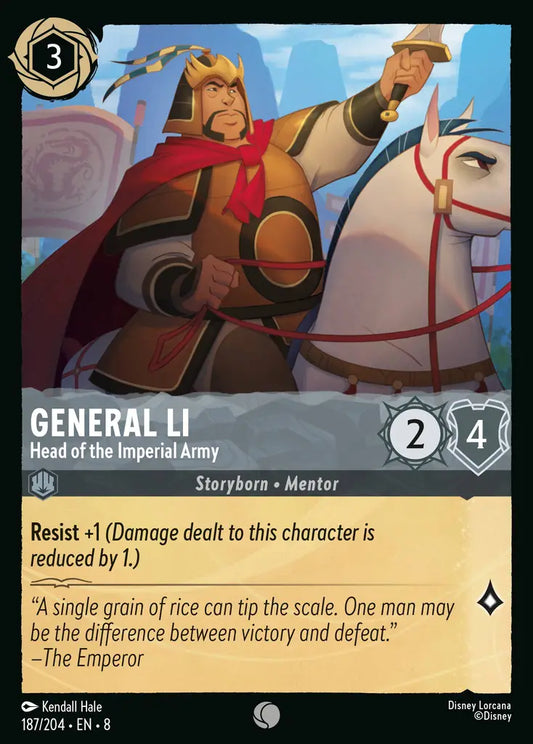 General Li - Head of the Imperial Army - 187/204 - Common - Reign of Jafar - Disney Lorcana