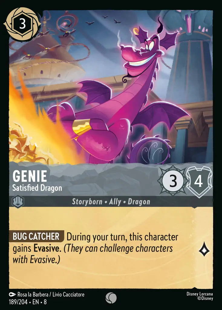 Genie - Satisfied Dragon - 189/204 - Common - Reign of Jafar - Disney Lorcana