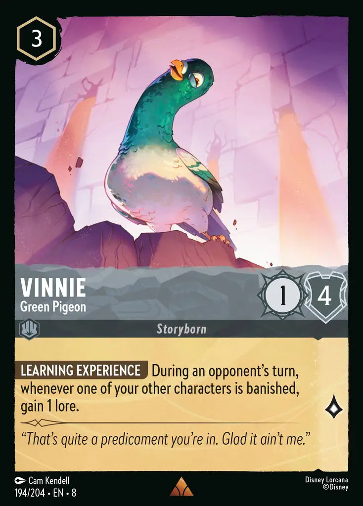 Vinnie - Green Pigeon - 194/204 - Rare - Reign of Jafar - Disney Lorcana