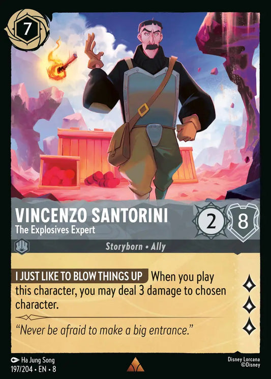 Vincenzo Santorini - The Explosives Expert - 197/204 - Rare - Reign of Jafar - Disney Lorcana