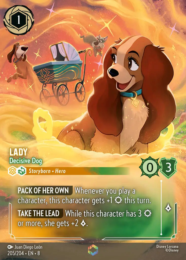 Lady - Decisive Dog - 205/204 - Enchanted - Reign of Jafar - Disney Lorcana
