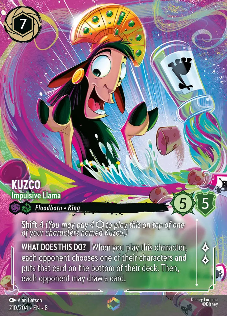 Kuzco - Impulsive Llama - 210/204 - Enchanted - Reign of Jafar - Disney Lorcana