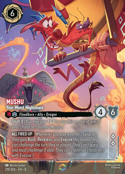 Mushu - Your Worst Nightmare - 218/204 - Enchanted - Reign of Jafar - Disney Lorcana